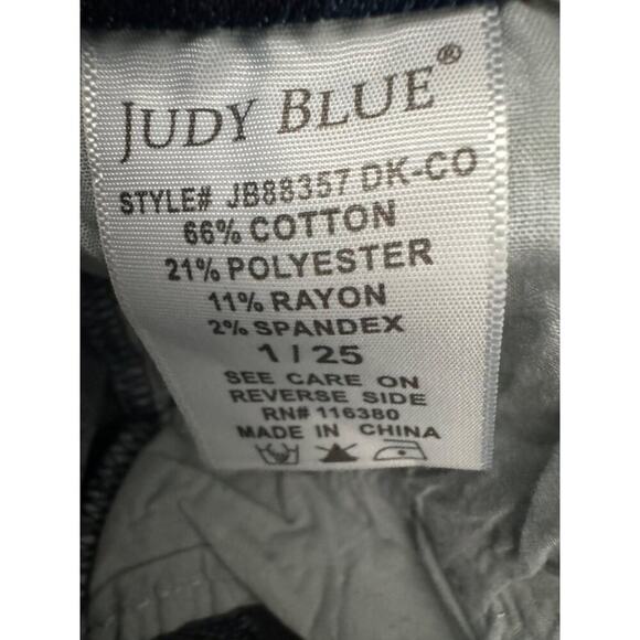 Judy Blue Double Cuffed Boyfriend Fit Blue Jeans Stretch Shaping size 1/25 - Picture 5 of 8